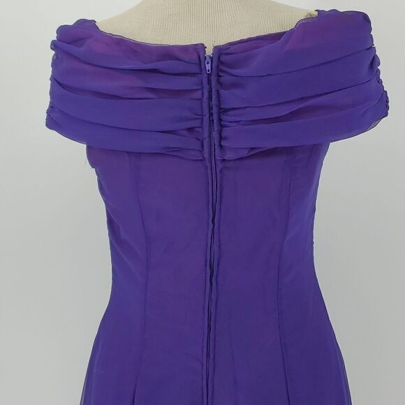 Prom dress. Size 11. Off the shoulders.  Purple and blue. Long sheer ove… - Picture 6 of 10